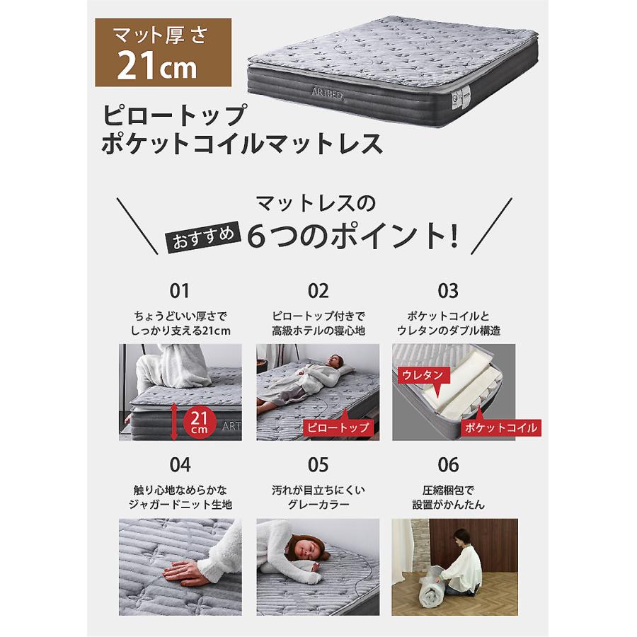 新発売 ステージベッド ダブル マットレスセット USB-A/C付 LED照明付 脚元間接照明付 タッチセンサー フロアライト 石目調 木目調 北欧 木製 おしゃれ ステージの画像