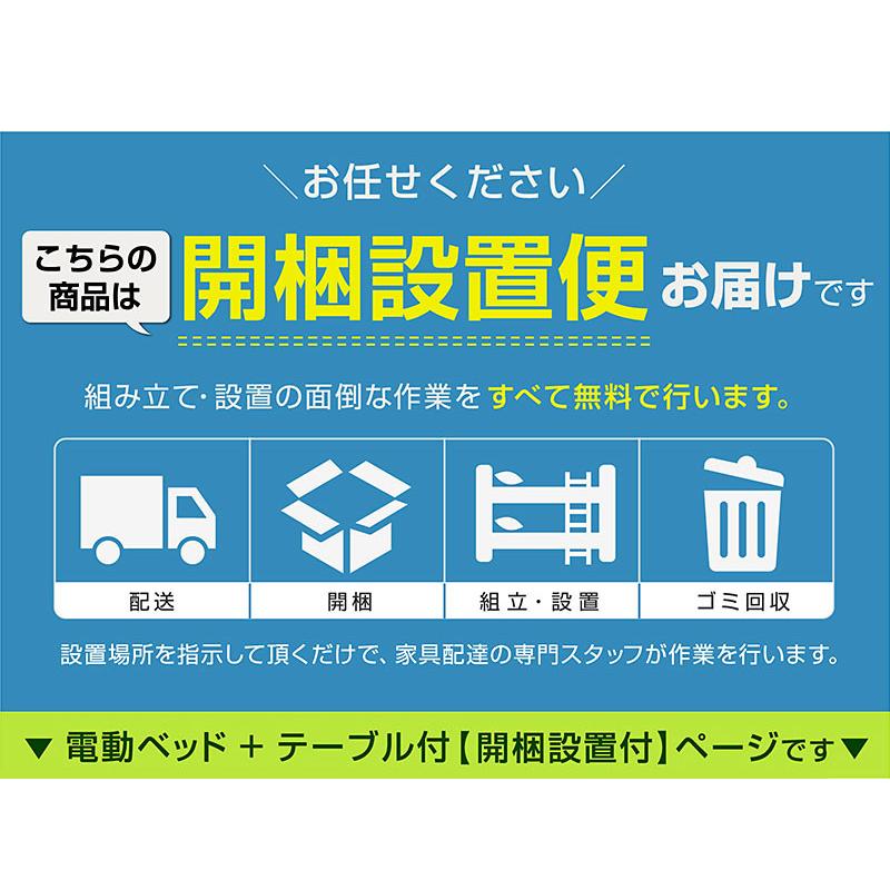 開梱設置付き 電動ベッド 介護ベッド 電動 リクライニング 3モーターベッド 足上げ 腰痛対策 口コミ ランキング シングル てがる(サイドテーブル付)-ART_15