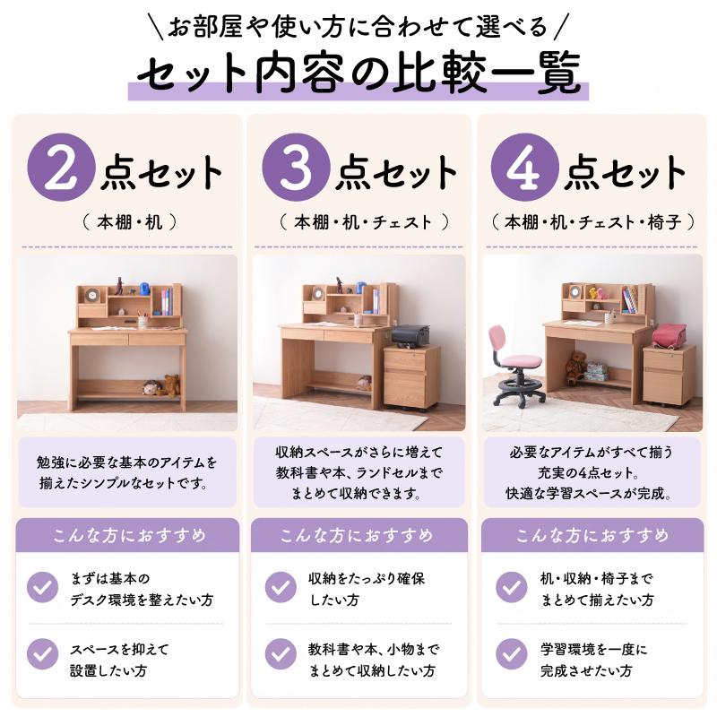 ARTTOWN 学習机 勉強机 学習デスク 子供 子供机 キッズデスク 3点