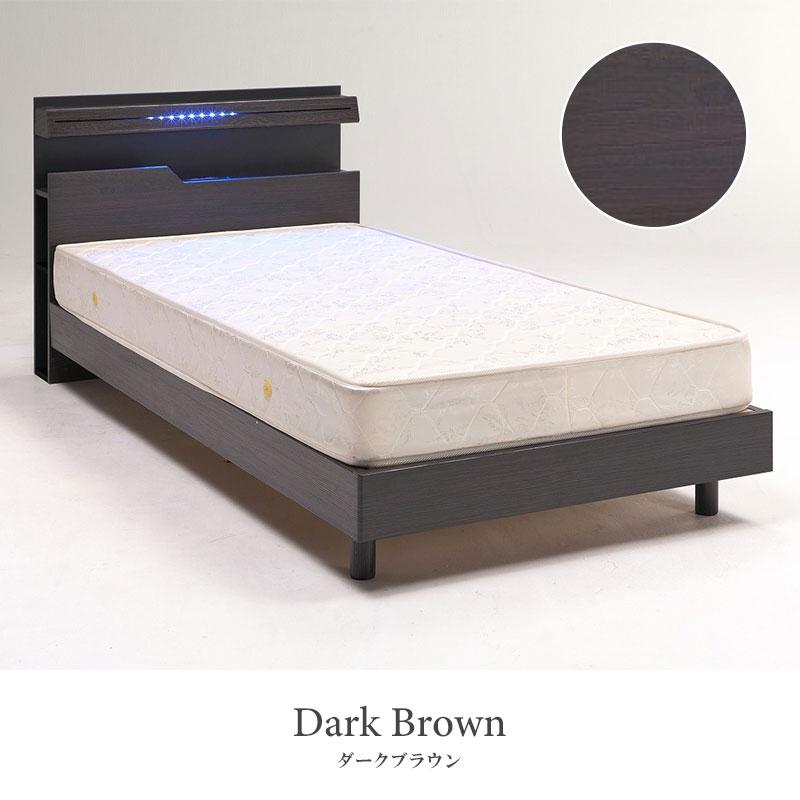 ベッド シングル フレーム ベッドフレーム シングルベッド LED 宮棚 2