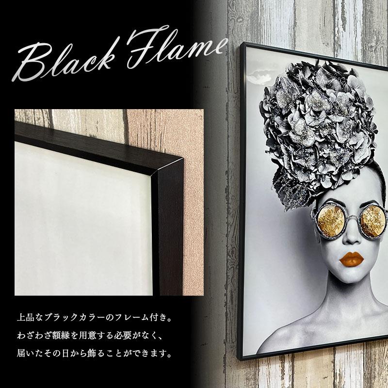 輸入雑貨　天然水晶石　クリスタルアート　ハーツダビッド　ブラックフレーム 水晶パネル アートパネル 水晶絵 60×80cm 黒フレーム付き 女性 人物