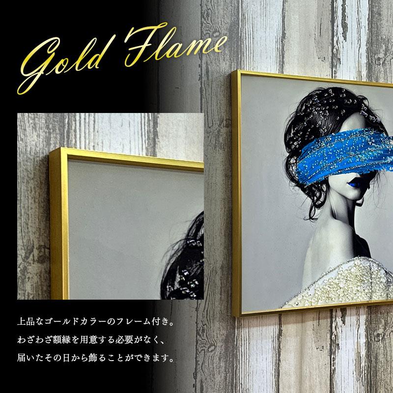 水晶パネル アートパネル 水晶絵 50×50cm 金フレーム付き 女性 水晶パネル アートパネル 水晶絵 50×50cm 金フレーム付き 女性