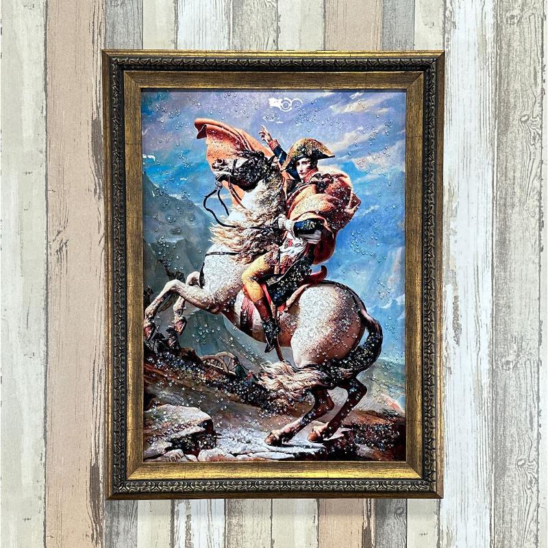 水晶パネル アートパネル 62×82cm 名画 ナポレオン フレーム付き 水晶パネル アートパネル 62×82cm 名画 ナポレオン フレーム付き