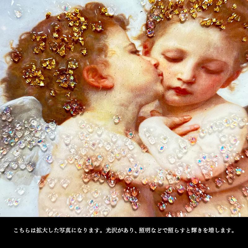 水晶パネル アートパネル 42×52cm 名画 エンジェル フレーム付き クリスタル 絵 イラスト おしゃれ 高級感 KH2094_5