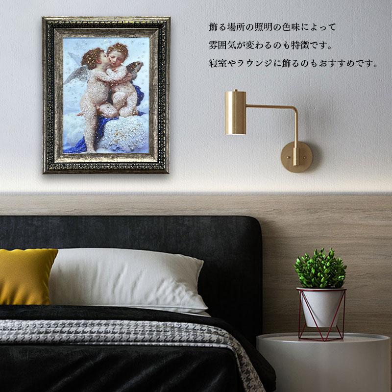 水晶パネル アートパネル 42×52cm 名画 エンジェル フレーム付き クリスタル 絵 イラスト おしゃれ 高級感 KH2094_6
