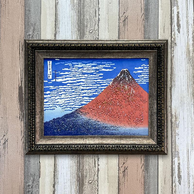 水晶パネル アートパネル 42×52cm 名画 凱風快晴 フレーム付き クリスタル 絵 イラスト おしゃれ 高級感 KH2118_3