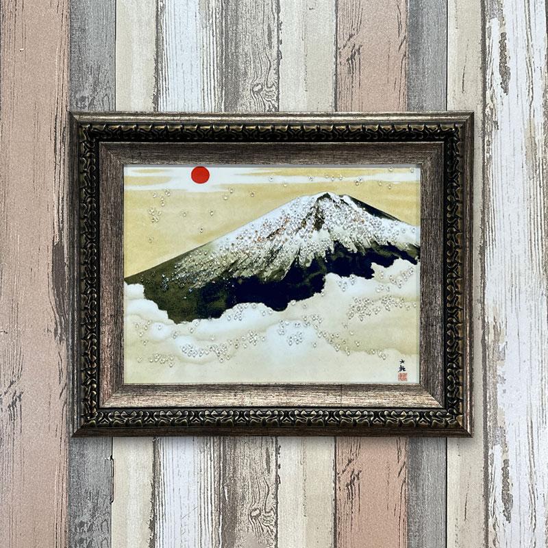 水晶パネル アートパネル 42×52cm 名画 霊峰不二 フレーム付き クリスタル 絵 イラスト おしゃれ 高級感 KH2125_3