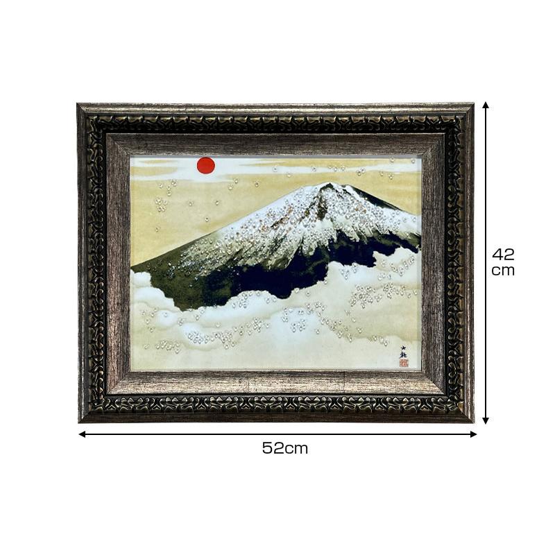 水晶パネル アートパネル 42×52cm 名画 霊峰不二 フレーム付き クリスタル 絵 イラスト おしゃれ 高級感 KH2125_8