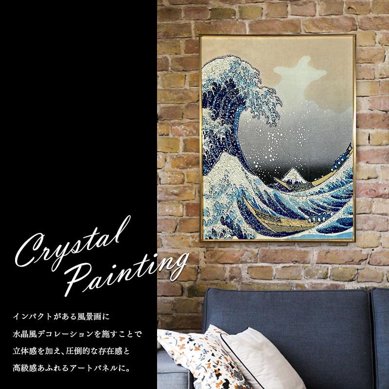 水晶パネル アートパネル 60×80cm 富嶽三十六景 風景 金フレーム付き