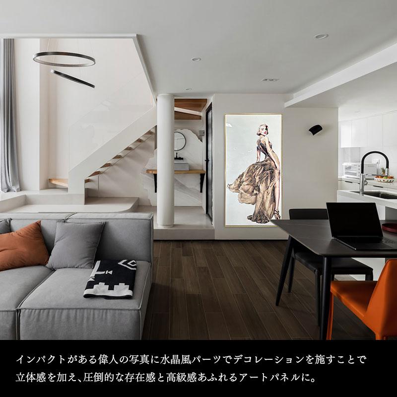 水晶パネル アートパネル 水晶絵 90×180cm 金フレーム付き 偉人 ビッグ