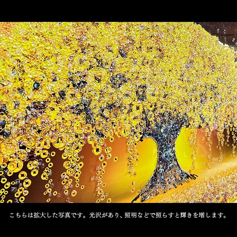 水晶パネル アートパネル 60×150cm 開運画 金フレーム付き クリスタル