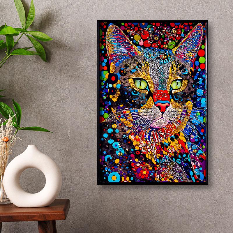 水晶パネル アートパネル 40×60cm 60×40cm ポップアート 黒フレーム