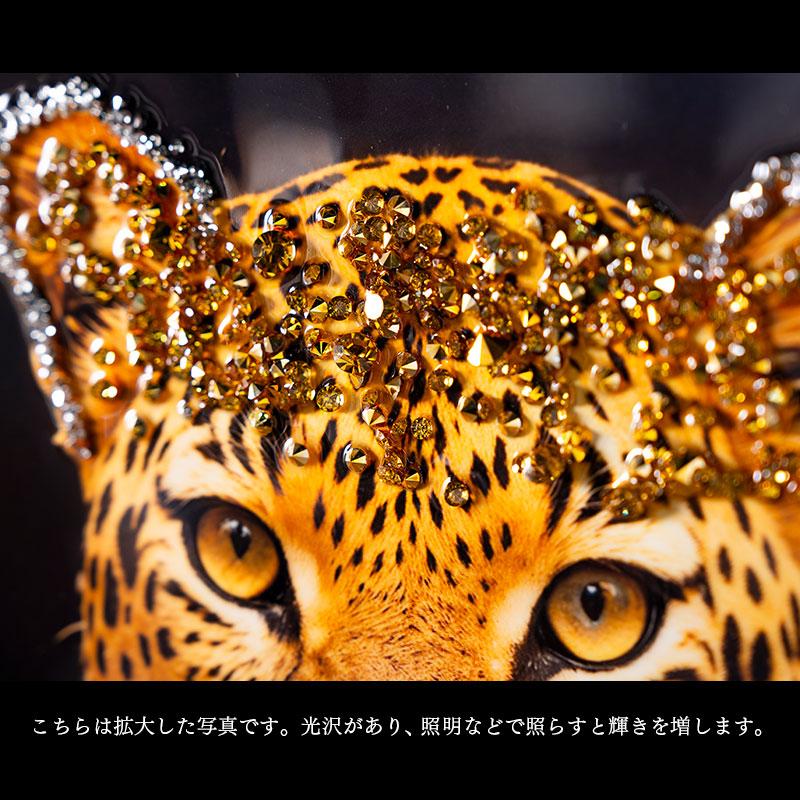水晶パネル アートパネル 50×50cm 開運画 黒フレーム付き 虎 寅 魔除け