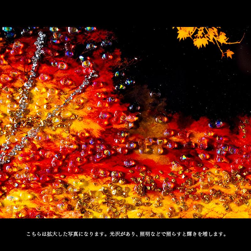水晶パネル アートパネル 40×50cm 風景 京都 五重塔 紅葉 秋 金