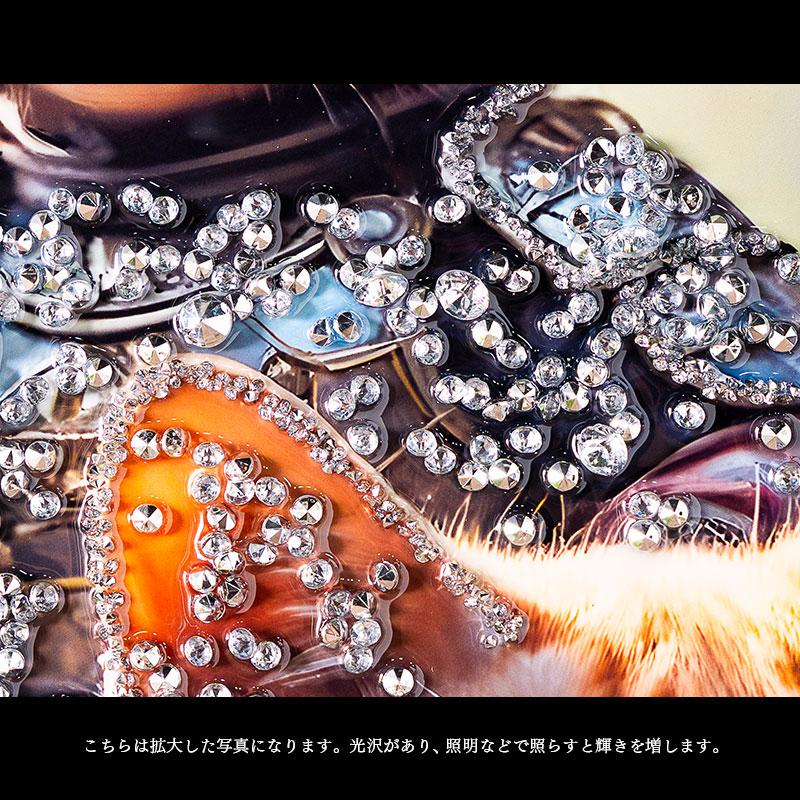 水晶パネル アートパネル 40×60cm 60×40cm 猫 ねこ 騎士 黒フレーム