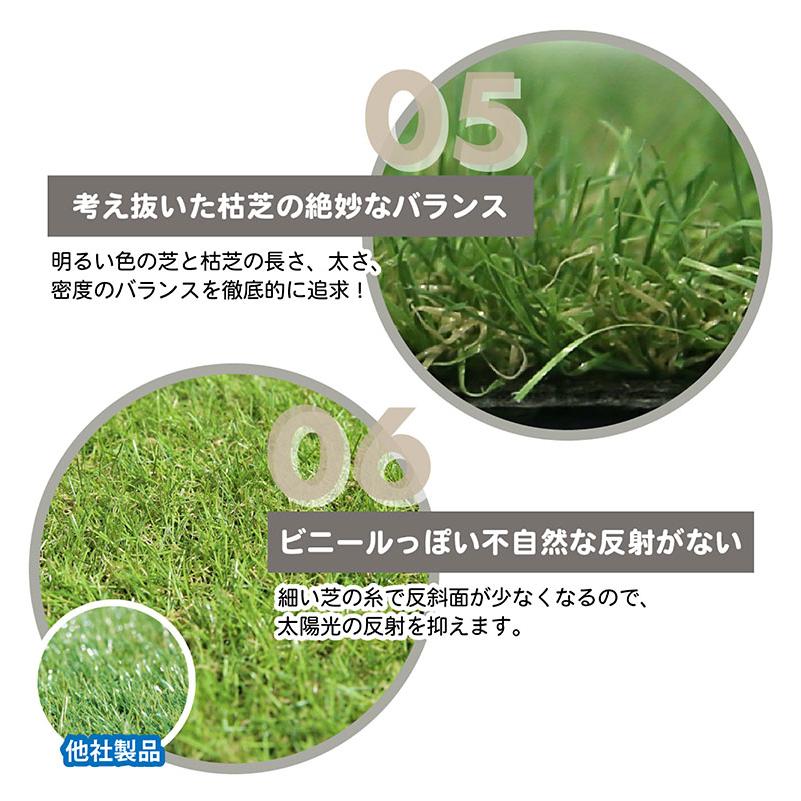 高品質 リアル人工芝 人工芝マット 人工芝 芝生 人工芝生 1x10ｍロールタイプ 芝丈20 U字ピン付き 防草 雑草対策 メモリーターフの画像