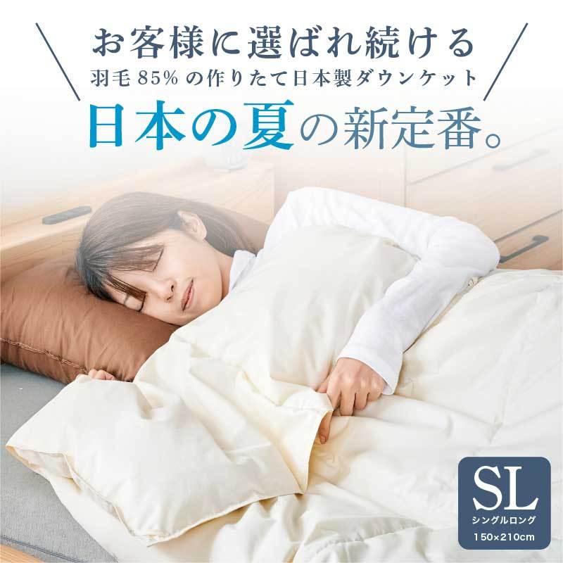 30日までP5倍 ダウンケット日本製 羽毛85% 0.2kg SL シングルロング 掛け布団 掛布団 春夏用 洗える ウォッシャブル 洗濯可能 ダウン 羽毛 ケット｜kagu-world｜02