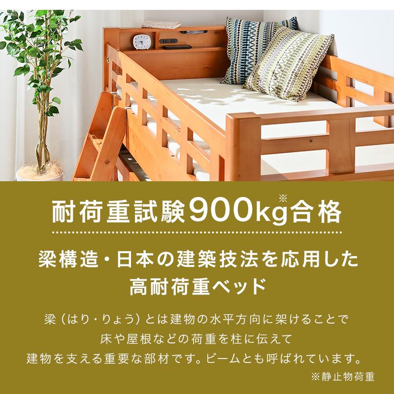 18日P10％〜 二段ベッド 2段ベッド 子供 耐荷重900kg 親子ベッド 宮付きコンセント 照明付き 耐震設計 頑丈 安心 安全 民宿 Beam structure｜kagu-world｜03