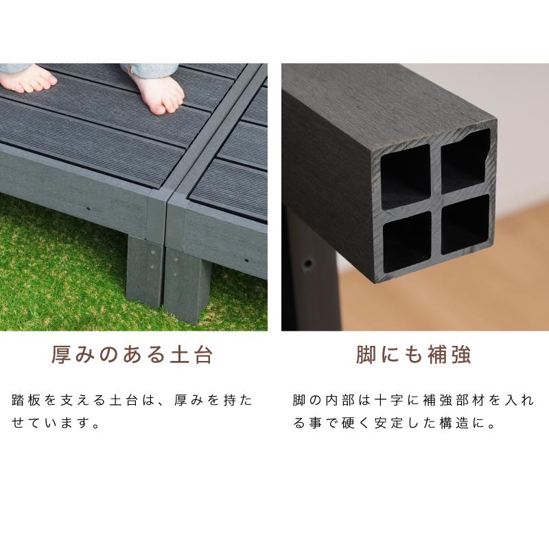 ウッドデッキ 4点セット ウッドテラス 踏み台 連結可能 縁側 DIY 人工木 シンプル デッキ ガーデンデッキ  屋外 ベランダ 樹脂｜kagu-world｜10