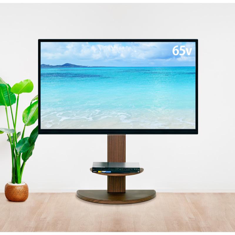 KAGUWORLD テレビスタンド ハイタイプ 壁寄せ 木目 大理石調 最大65型