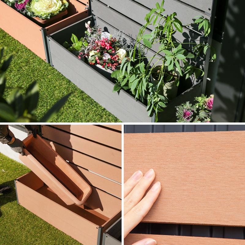 ウッドフェンス 90×150 木製 人工木 プランター ロータイプ 150