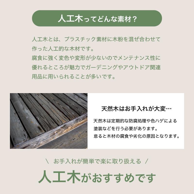 15日P10％〜 ウッドフェンス 90×150 木製 人工木 プランター ロータイプ 150 ガーデン  ボーダー 屋外 庭 簡単 目隠し 玄関 花壇 ルーバー ラティス｜kagu-world｜06