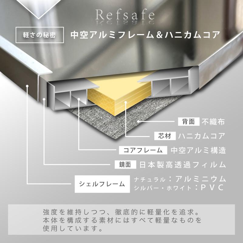 KAGUWORLD 割れない鏡 超軽量 姿見 スタンド 大型ミラー 60x160x3.3cm