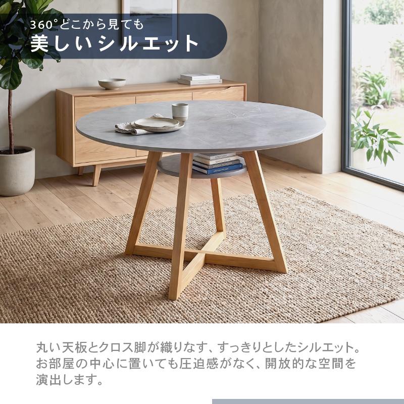 KAGUWORLD ダイニングテーブルセット 2人 丸テーブル 3点セット 110cm