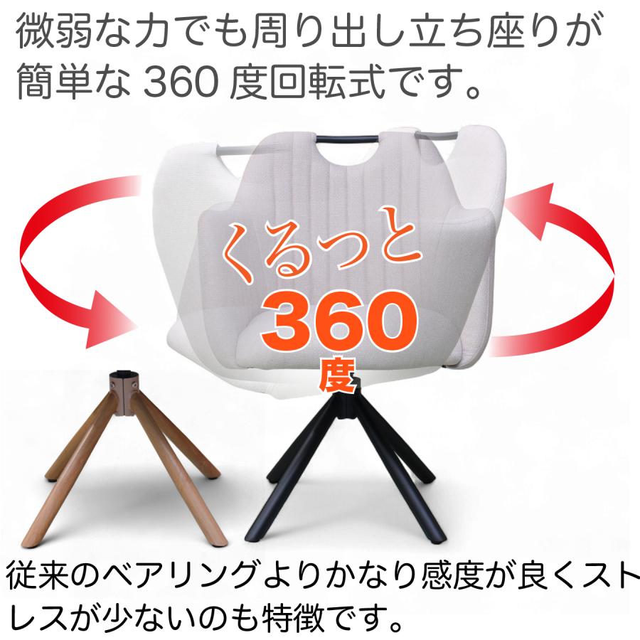 チェア チェアー 2脚セット 回転椅子 回転チェア ダイニングチェア イス 椅子 ファブリック アイアン脚 シンプル モダン_6