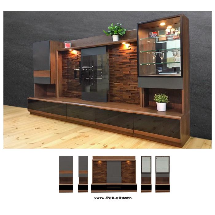 木製テレビボード 引き出し付き 大きめ　ハイタイプ テレビ台 テレビボード ハイタイプ 幅69cm 木製 ウォールナット