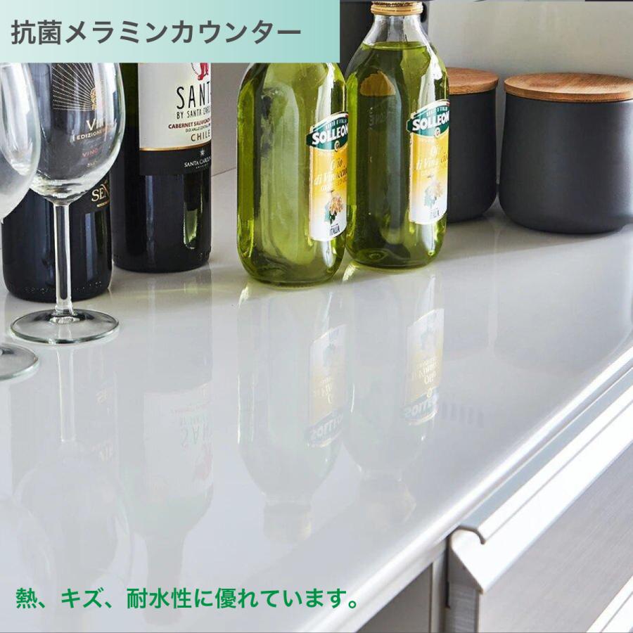 キッチン収納 日本製 キッチンカウンター モイス 幅160cm ハイカウンター レンジ台 収納棚 食器棚 収納 完成品_3