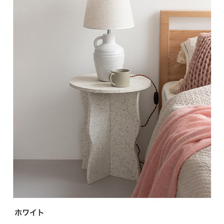 テーブル サイド ナイト ロー テラゾー 大理石柄 コンパクト ミニ 省
