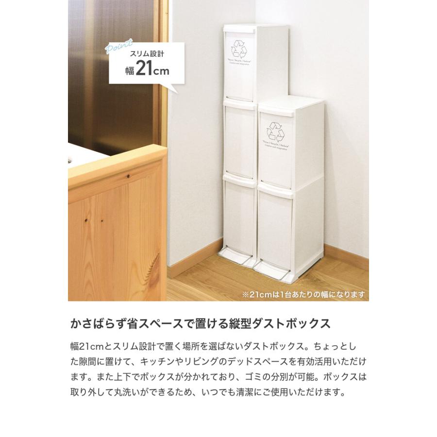 ゴミ箱 ごみ箱 ダストボックス 20L 10L リットル 2段 分別 縦型 スリム