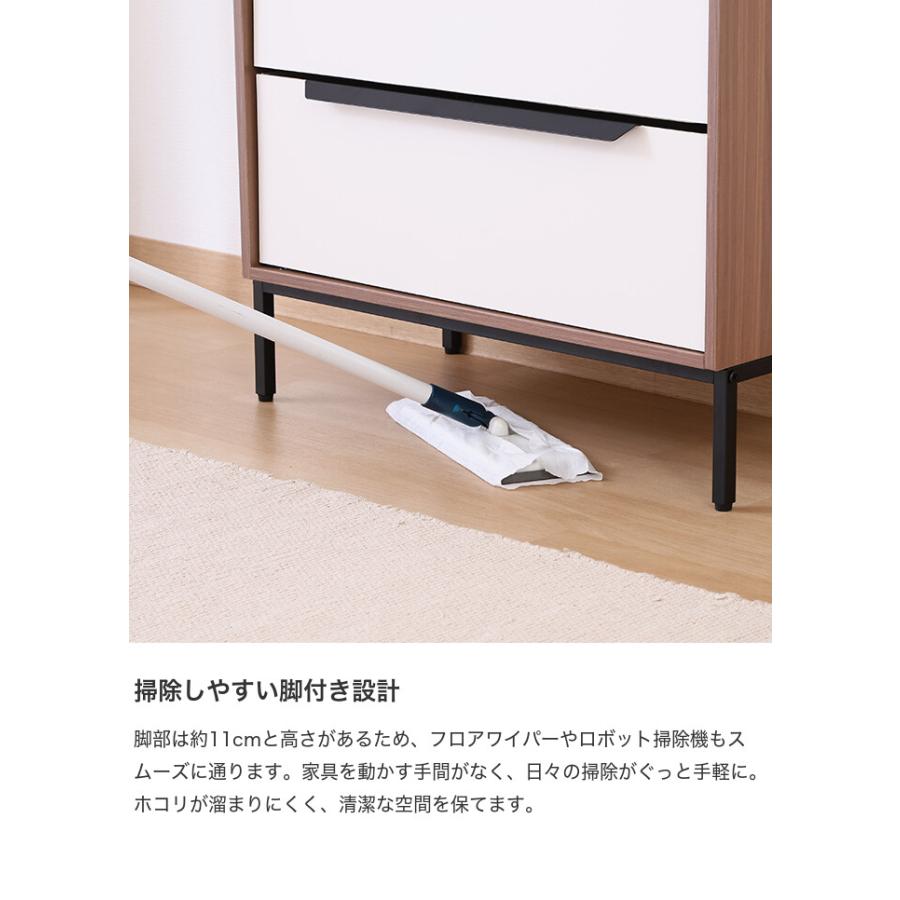 ファブリックチェスト 3段 衣料収納 チェスト タンス 大容量 軽量 ファブリック 引き出し 組立簡単 リビング ワンルーム 一人暮らし 幅59.5 天板付き 脚付_5
