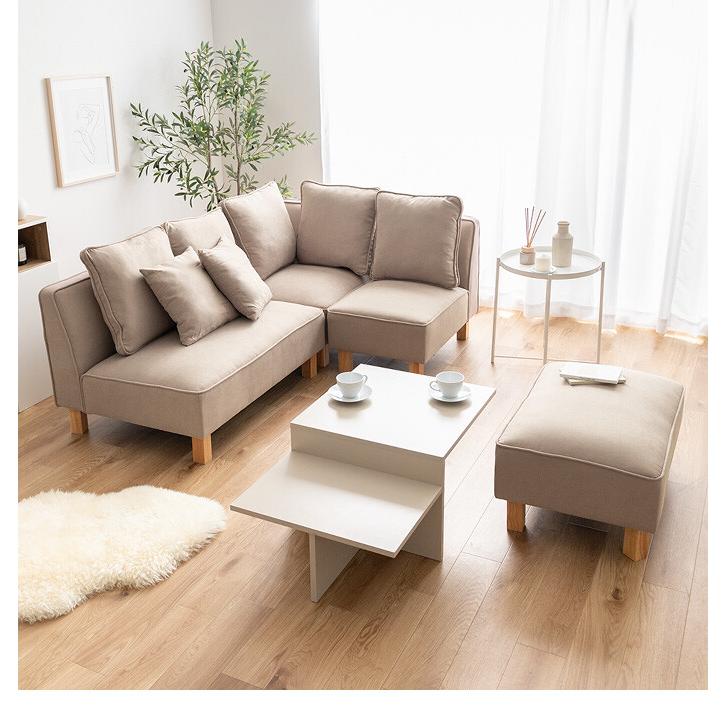 2人掛けソファ　フロアソファ　コンパクトソファ ソファ 2人掛け 二人掛け 脚付き アームレスト 肘掛け 【Sausa -ソーザ