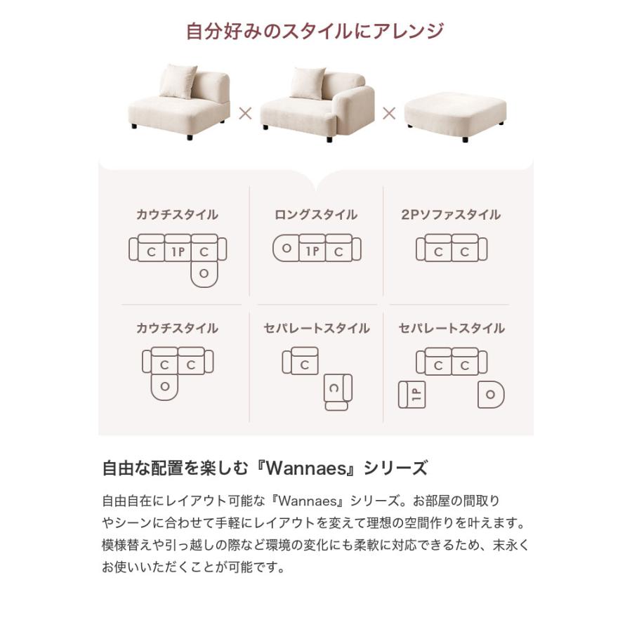 オットマン 1人掛け ソファ フロア ロー ファブリック 低め 1P 一人用