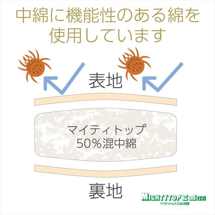 ベッドパッド ダブル 敷きパッド 寝具 シーツ オールシーズン 快適睡眠 帝人 マイティトップ2 防ダニ 抗菌 消臭 防臭 洗える 洗濯機OK 四隅ゴム バンド付き｜kagu350｜04