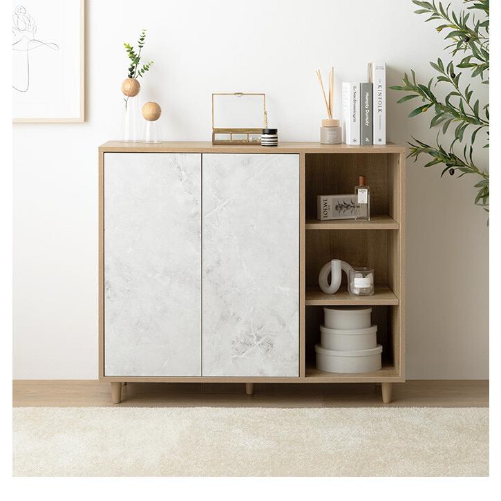 キャビネット チェスト ラック 収納 可動棚 扉付き 本棚 スリム 省