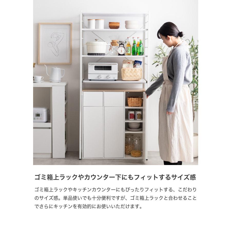 ゴミ箱 分別 2連 収納付き ダストボックス ごみ 縦型 ふた付 フタ 蓋