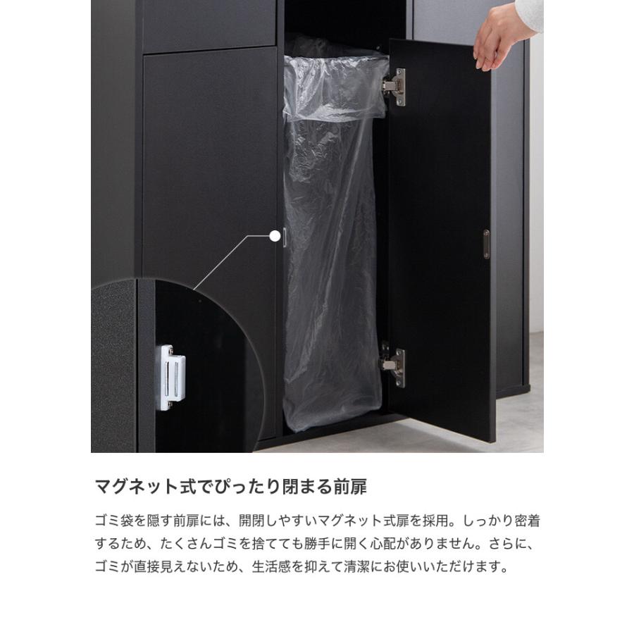 ゴミ箱 分別 2連 収納付き ダストボックス ごみ 縦型 ふた付 フタ 蓋