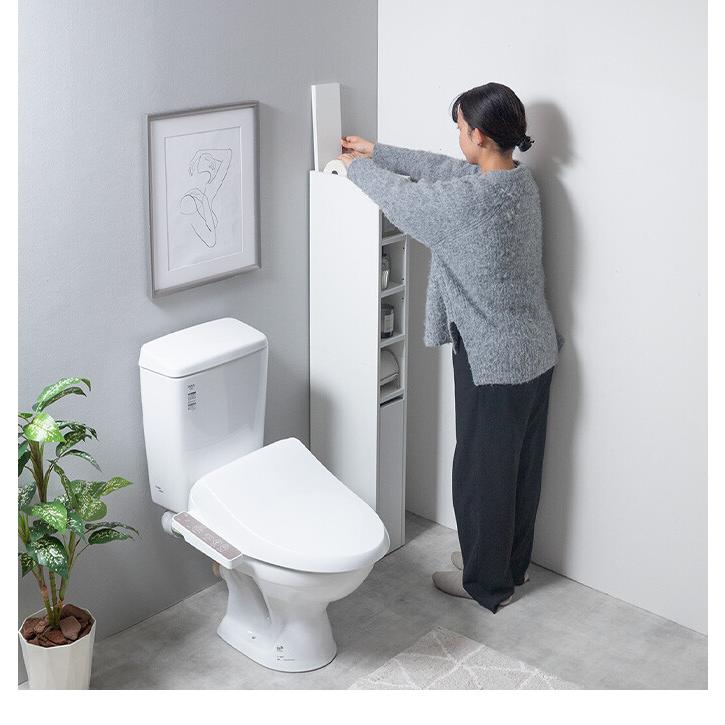 トイレ収納 スリム トイレラック 薄型 15cm 引き出し付き すき間収納