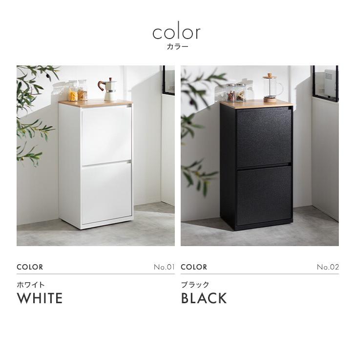 ゴミ箱 ダストボックス 分別 二段 15L 20L 縦型 フラップ式 キッチン