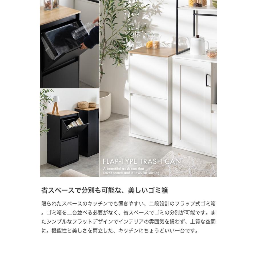ゴミ箱 ダストボックス 分別 二段 15L 20L 縦型 フラップ式 キッチン