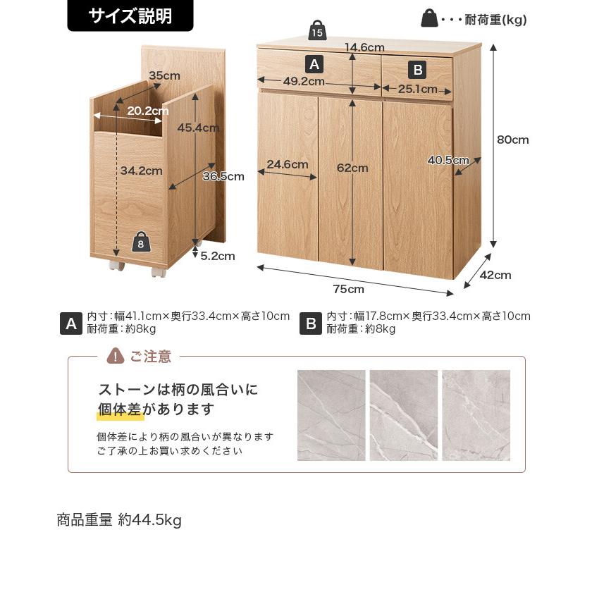 ゴミ箱 分別 45リットル 45L ダストボックス キッチンカウンター
