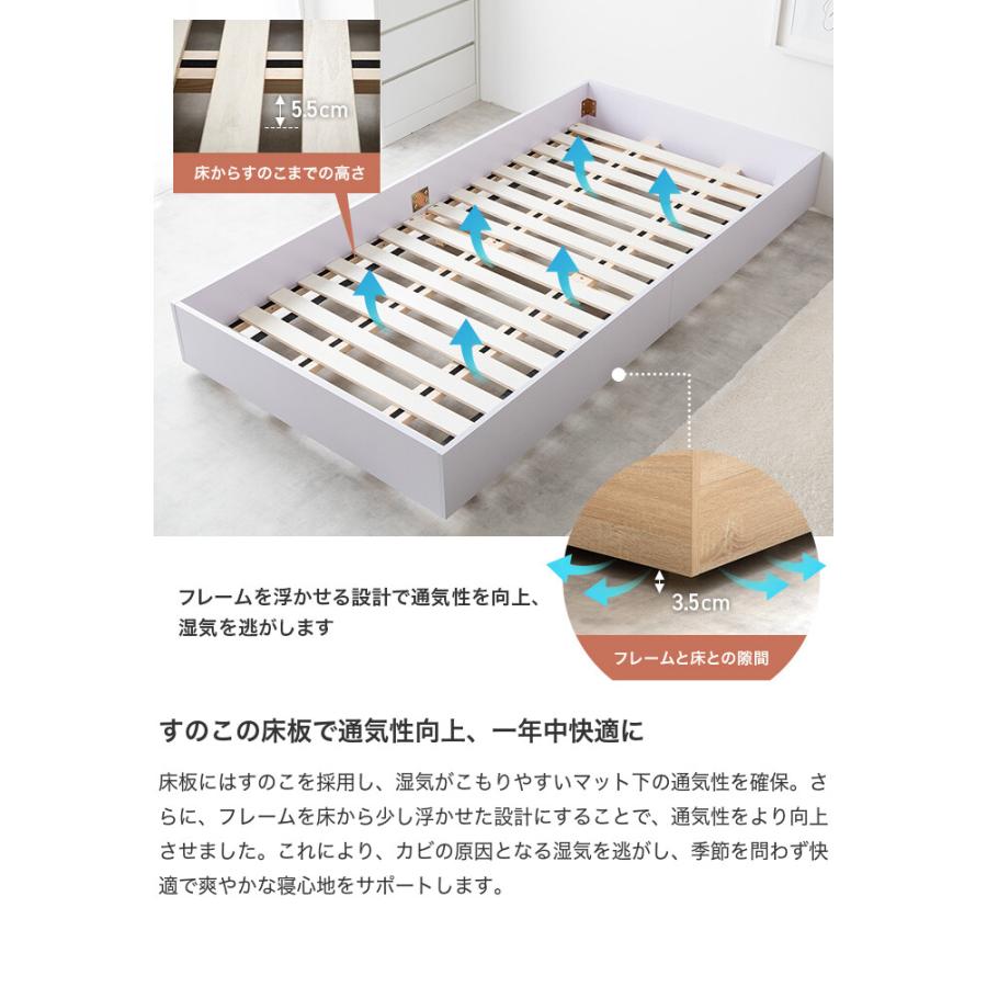 シングルベッド ロータイプ マットレス付き ボンネルコイルマットレス付き 】シングルベッド ベッドフレーム