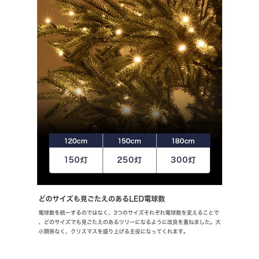 クリスマスツリー ツリー 180cm LEDライト付き ドイツトウヒ ヌード
