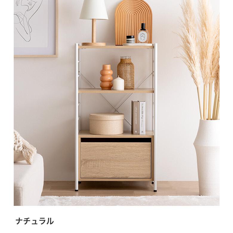 【幅80cm】Laulu 引き出し付きシェルフ　ナチュラル g159020]【幅80cm】Laulu 引き出し付きシェルフ シェルフ | 家具