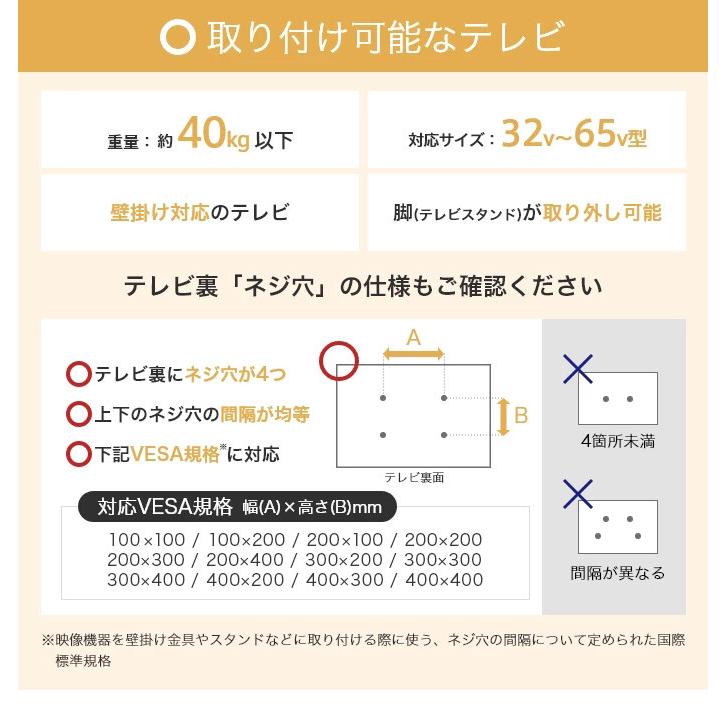 テレビスタンド テレビ台 テレビボード ラック 棚付き 壁掛け 壁寄せ