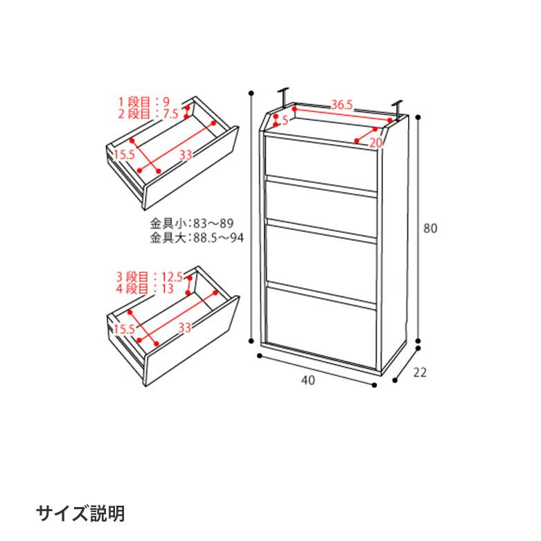 カウンター下収納 4点セット チェスト ラック 棚 キッチン収納