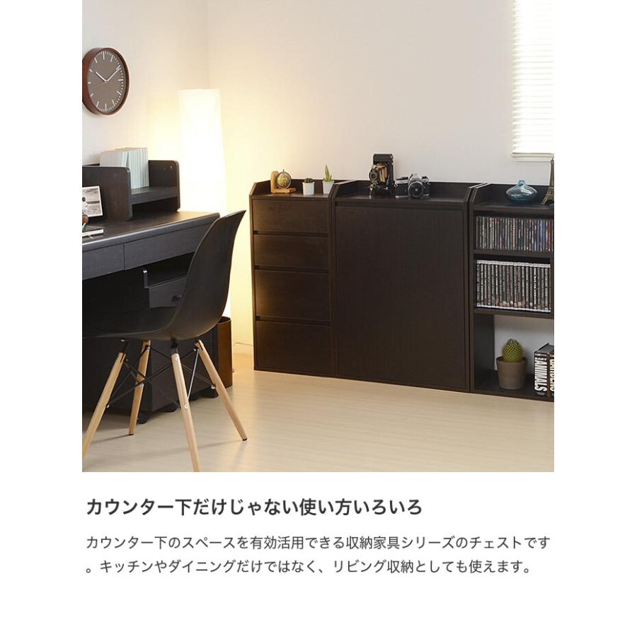 カウンター下収納　家具　薄型キャビネット　本棚　ローキャビネット　バーカウンター カウンター下収納 開き戸 キャビネット 鏡面前板 幅60cm （ カウンター